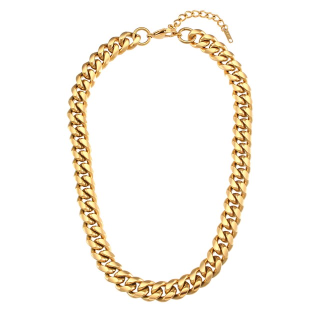 18K Gold Chain Necklace Women, Chunky Choker
