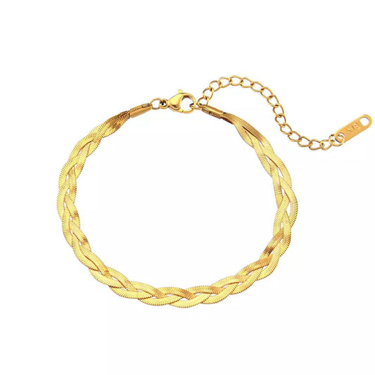 Francie Braided Snake Bracelet│18k Gold Plated