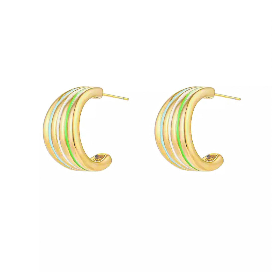 Vincent C-Shaped Earrings│18k Gold Plated