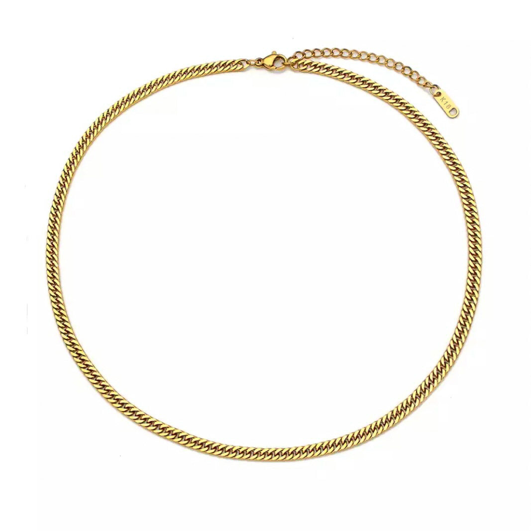 Zahra Skinny Chain Necklace│18k Gold Plated